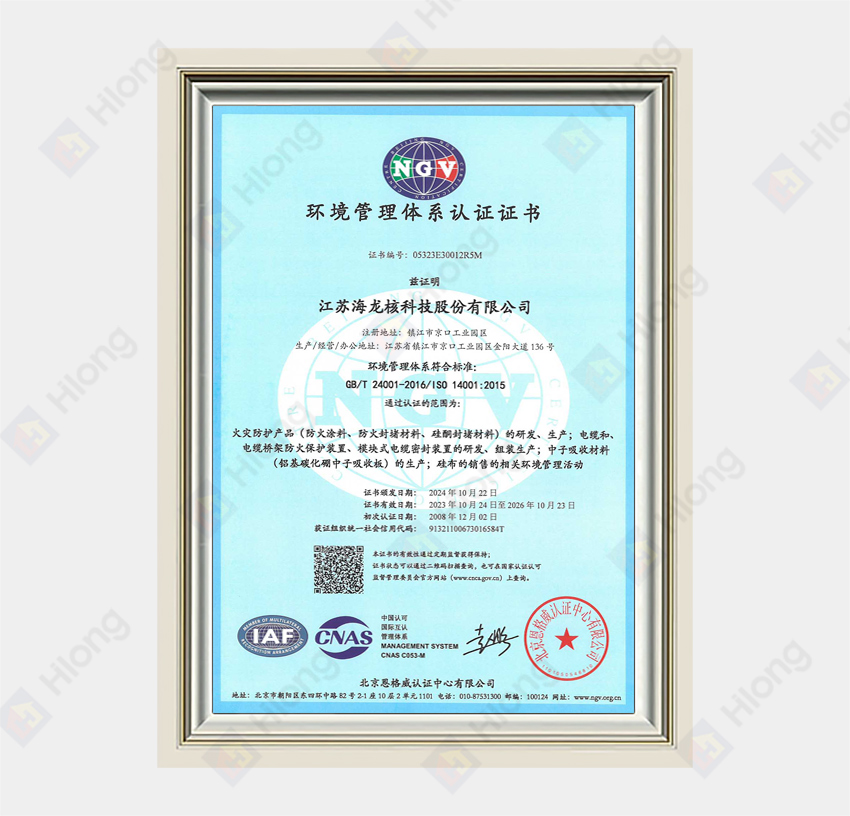 Environmental Management System Certificate